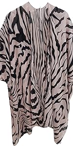 Elu ♥ Women's Beach Cover up Swimsuit Kimono Cardigan Casual Tops with Bohemian Floral Print