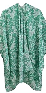 Elu ♥ Women's Beach Cover up Swimsuit Kimono Cardigan Casual Tops with Bohemian Floral Print