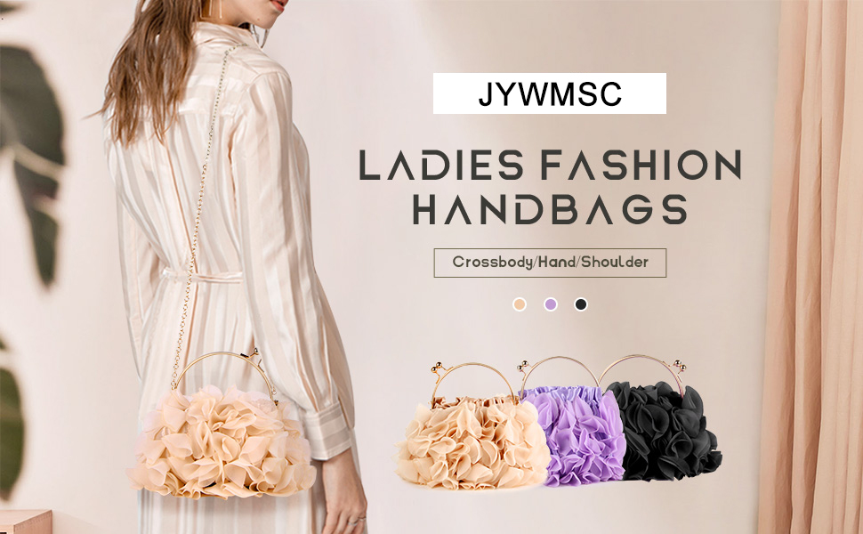 Jywmsc Damen Blumen Clutch Geldbörsen Satin Blume Abend Tasche Party Prom Handtaschen