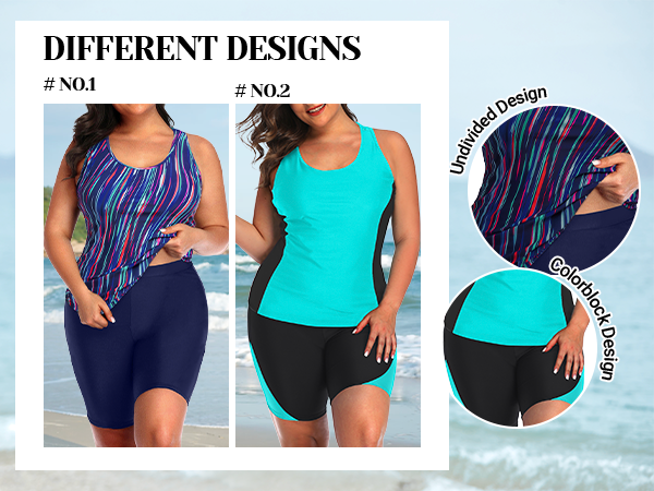 Daci Plus Size Athletic Tankini for Women
