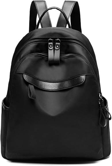 Mochilas Mujer Casual, Bolso Ordenador Mochila Viaje Antirrobo Bandolera Impermeable Bolsos Playa Lona, Bolsa Trabajo Mano Bolsos Pequeña Oxford Tela Nylon Urbanas Backpack de Moda Deporte Negro