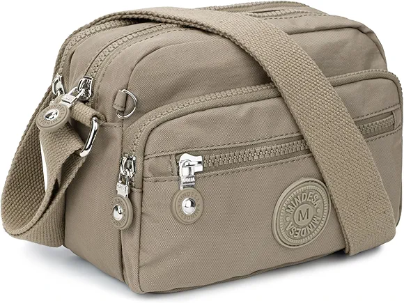 TEUEN Bolso Bandolera Mujer Pequeño, Casual Bolsos de Mano Impermeable de Nailon Bolso Crossbody Ligero con Múltiples Bolsillos Bolso Cruzado para Escuela Viaje Uso Diario