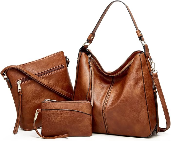 Pahajim Conjunto de Bolso y Cartera, Bolsos de Mujer, Bolso de Hombro de Cuero PU, Bolso Grande Hobo, Bolsos de Mujer, Regalos para Niñas, Bolsos de Compras
