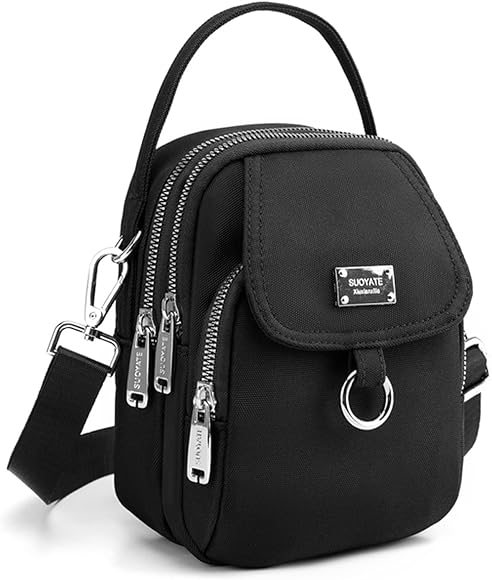 LIBAIJIAAZQH Bolso Movil Mujer, Bolso Bandolera Mujer, Bolsitos Para Moviles Modateléfono de Nailon Gran Capacidad Cartera Impermeable Bolso Para Mujer Para Colgar Con Puerto Auriculares.