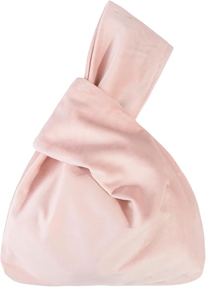 Muka Bolso de Mano Bolsos de Fiesta con Nudo de Terciopelo Estilo Japonés Bolsa Negro de Noche para Mujer Puedes Usar en Boda