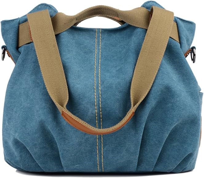 LOSMILE mujer lona Bolso de bandolera, de hombro, de cuerpo cruzada, de mano, de ocio (Azul)