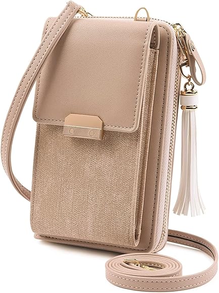 Aucuu Bolso de Teléfono Móvil para Mujer,Cartera Movil Cuero PU Bolso para Movil,Mini Bolso Bandolera con Correa Ajustable
