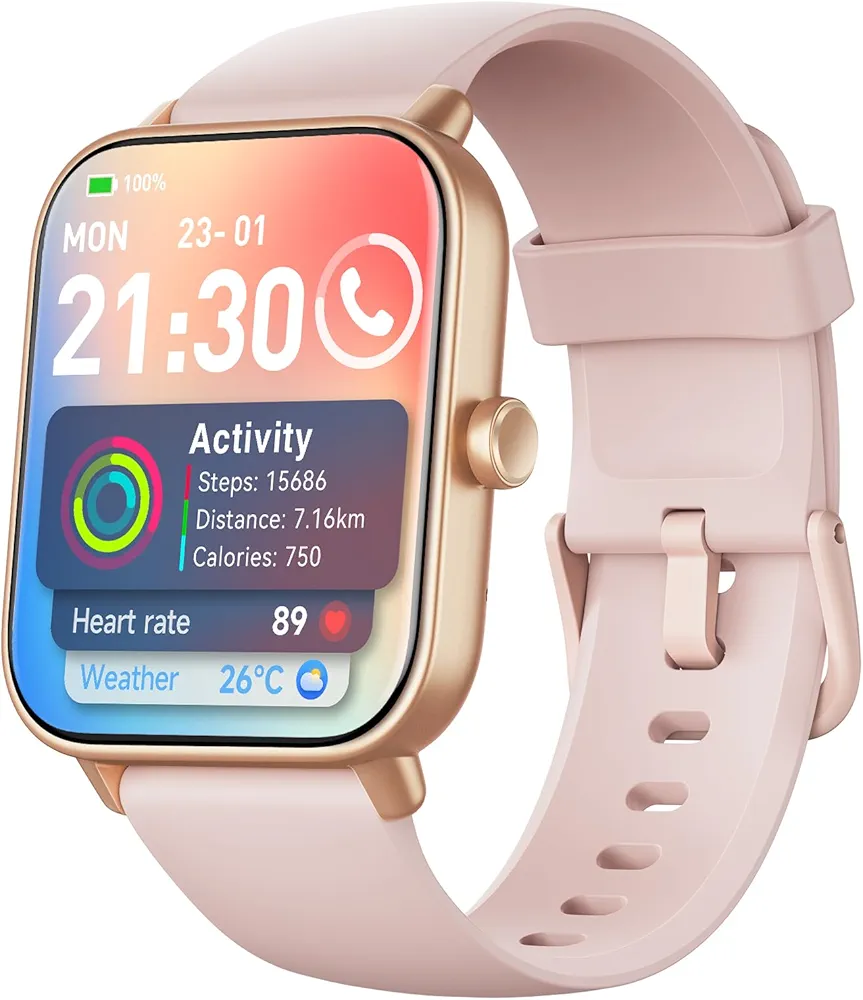 Reloj Inteligente Mujer con Llamadas y Alexa Incorporada,1.8" Smartwatch Mujer con Pulsómetro/sueño/SpO2,WhatsApp Notificaciones,110 Modos Deportivos, Reloj Deportivo Impermeable IP68 para Android iOS