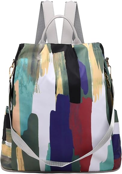 volumoon Mochila Antirrobo Mujer, Casual Mochila Mujer, Bolso Mochila Mujer Impermeable de Nylon, Impresión de Moda Bolsas de Hombro Mochila Escolar, Trabajo Mochila Casual Viaje Backpack