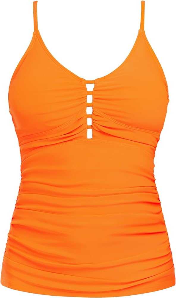 Ocean Blues Women's Retro Tankini Swimsuit Shirring Tummy Control Tankini Top Only