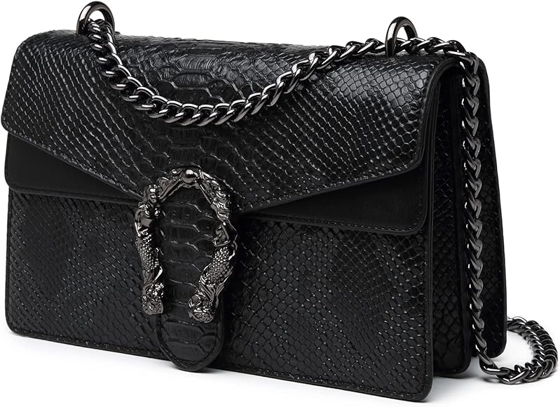 Travistar Crossbody Bag - Bolso de hombro para mujer, pequeño, de piel, con correa ajustable para el hombro, Negro , Utilidad