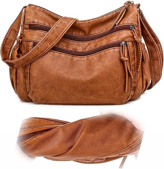 Bolso bandolera pequeño para mujer, de piel, con correa ancha para iPhone, Samsung, Huawei, A-marrón.