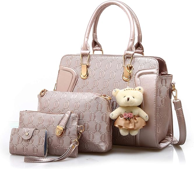 Pahajim Bolso Mano Mujer Moda Set Bolso de PU Piel, Conjuntos de Bolsos 4pcs incluye Tote Bag Bandolera Clutches Monedero,para Trabajo, Casual, Fiesta