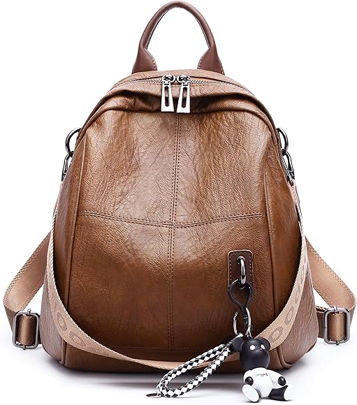 DEERWORD Mujer Bolsos Mochila Casual Bandolera Marca Mediano Antirrobo Italianos PU Cuero 3020 1 Piezas