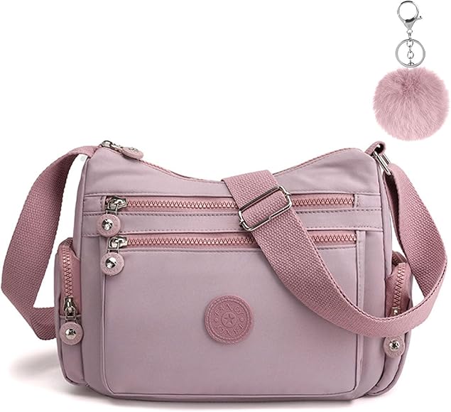 Aucuu Bolso Bandolera Mujer, Impermeable Nailon Crossbody Bolso, Grande Crossbody Bolsos con Correa Ajustable, Múltiples Bolsillo, para Viajar, Escuela, Compras, Trabajo