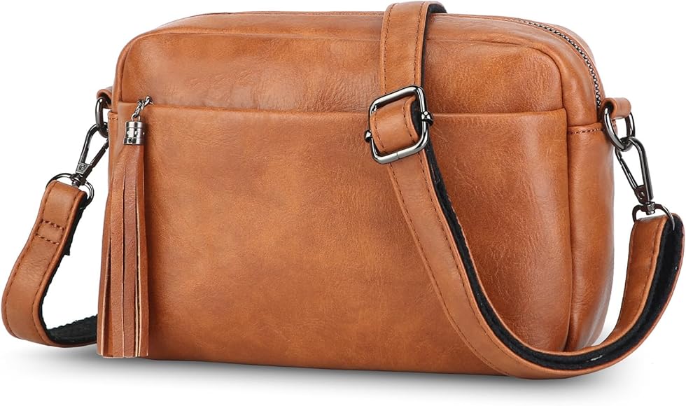BAIGIO Bolso Bandolera para Mujer Bolso de Mano Pequeño Bolso de Hombro de Cuero PU con Correa Ajustable Bolsos Cruzados Casuales para Viajes, Compras, Trabajo, Uso Diario