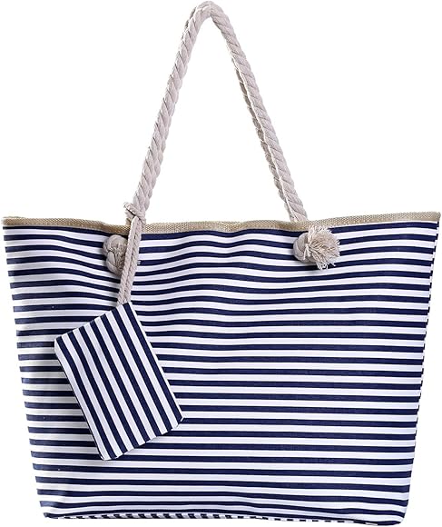 DonDon Bolso de playa grande impermeable con cremallera bolso de hombro